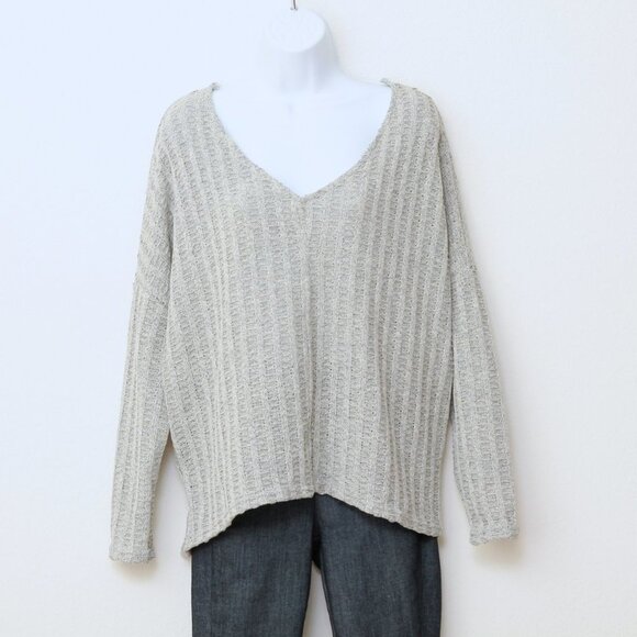 Gilli Oversized Scoop Neck Knit Sweater Gray Women Size L - Picture 1 of 8